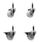 Service Caster 3'' Nylon Wheel Swivel 3/4'' Expanding Stem Caster Set 2 Brakes, 4PK SCC-EX20S314-NYS-2-PLB-2-34 - alternate 1